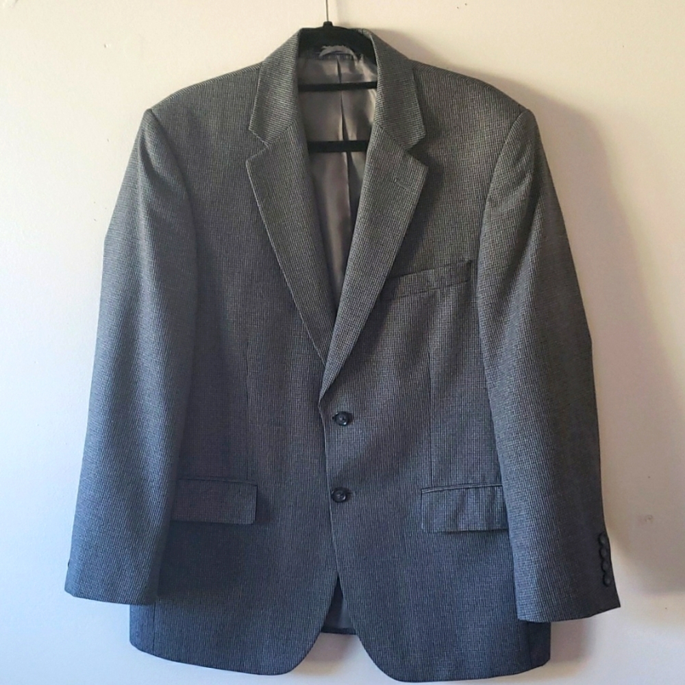 Bert Pulitzer Sportcoat Blazer Grey & Black Tweed 40 Short EUC